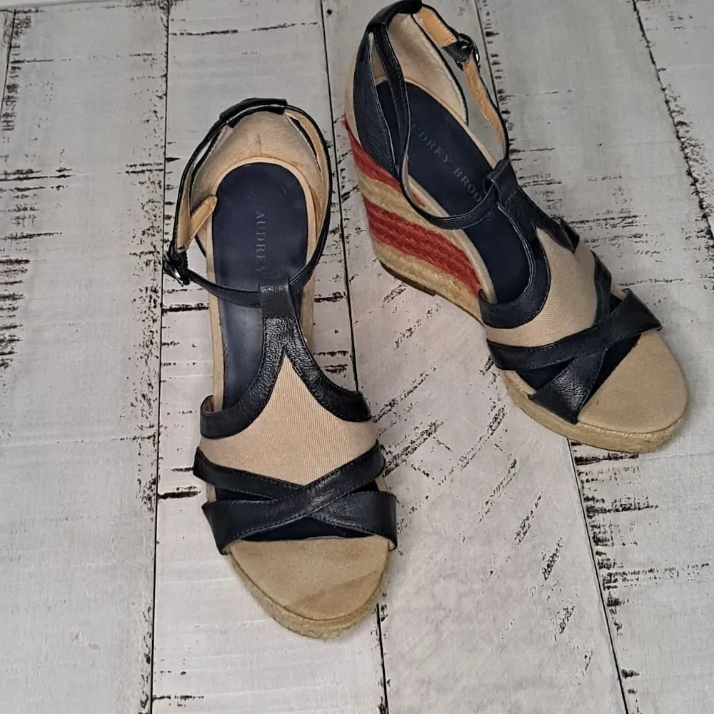 Audrey Brooke Kerry Braided Wedges 6M